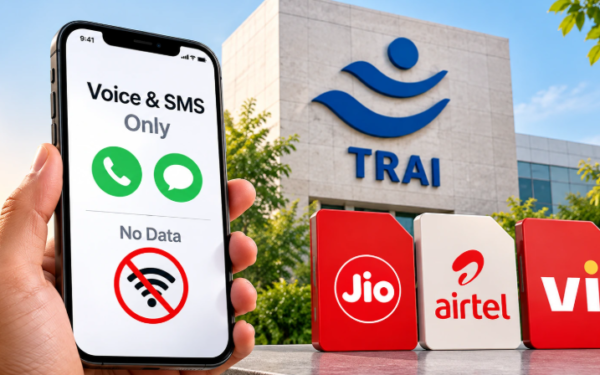 TRAI Voice SMS Only Plan के तहत बिना डेटा वाले मोबाइल रिचार्ज का प्रतिनिधि चित्र