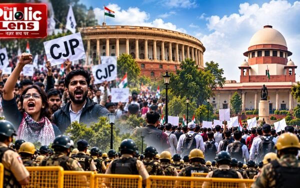 दिल्ली में CEC ज्ञानेश कुमार के इस्तीफे की मांग को लेकर CJP का प्रदर्शन