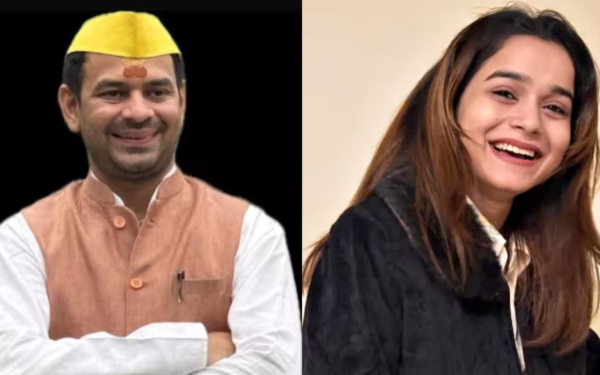 तेज प्रताप यादव से जुड़े विवाद पर मीडिया के सामने बयान देतीं अनुष्का यादव